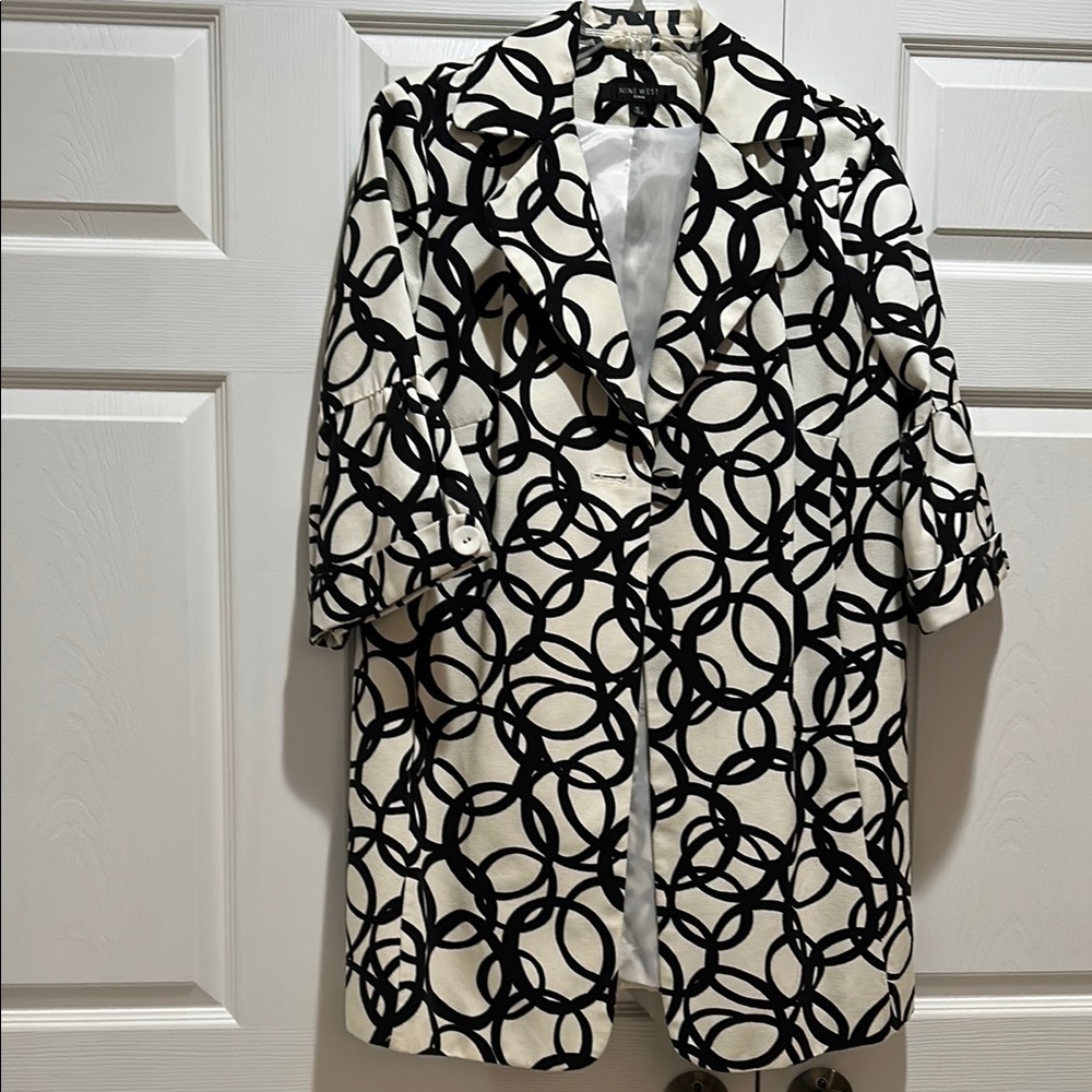 Nine West Black and White Abstract Jacket